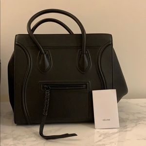 Mini luggage handbag in drummed calfskin